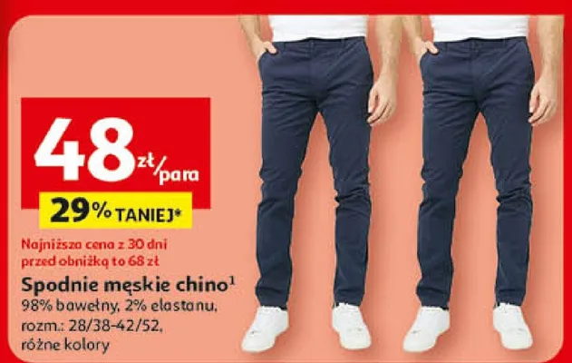 Spodnie męskie chino promocja w Auchan