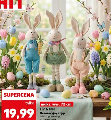 Dekoracyjny zając teleskopowe nogi, różne rodzaje promocja w Kaufland