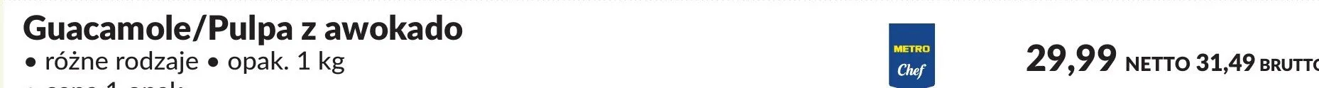 Guacamole/Pulpa z awokado różne rodzaje promocja w Makro