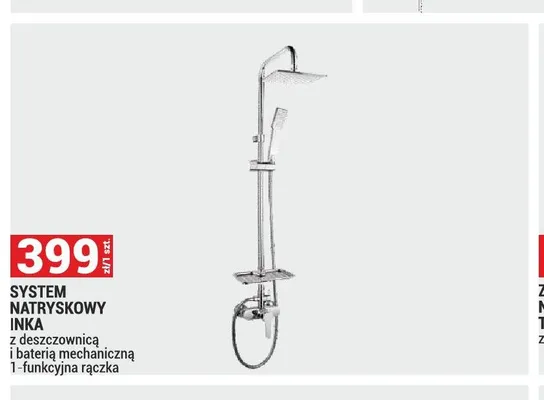 System natryskowy Inka 1-funkcyjna rączka promocja w Merkury Market