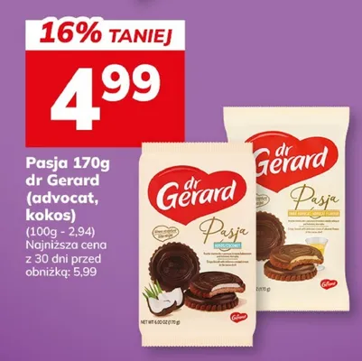 Pasja 170g dr Gerard mleczna, kokos promocja w Hitpol