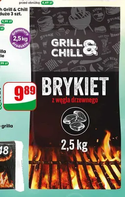 Brykiet z węgla drzewnego Grill & Chill promocja w Dino