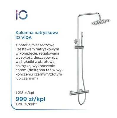 Kolumna natryskowa IO Vida promocja w Blu Salony Łazienek