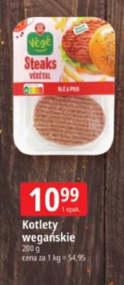 Kotlety wegańskie Végé Steaks Végétal promocja w Leclerc