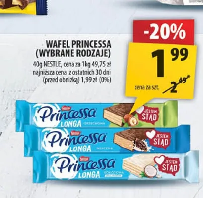 Wafel Princessa Longa Mleczna promocja w Arhelan