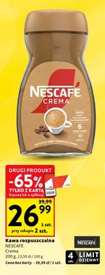 Kawa rozpuszczalna Nescafe Crema promocja w Intermarche