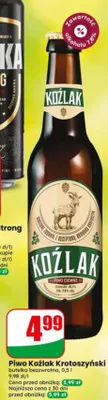 Piwo Koźlak Krotoszyński butelka bezzwrotna promocja w Dino