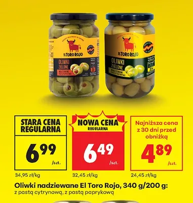 Oliwki zielone nadziewane z pastą paprykową promocja w Biedronka