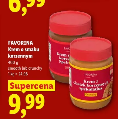 Krem o smaku korzennym crunchy Favorina promocja w Lidl