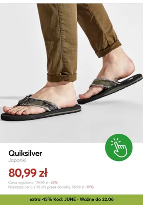 Japonki Quiksilver promocja w eobuwie.pl
