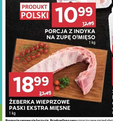 Żeberka wieprzowe paski ekstra mięsne promocja w Stokrotka