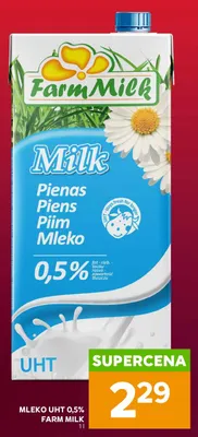 Mleko UHT Farm Milk 0,5% promocja w Stokrotka