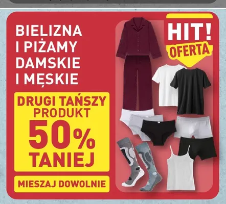 Bielizna i piżamy damskie i męskie promocja w Aldi