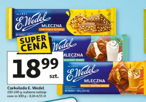Czekolada mleczna chrupiąca szyszka promocja w Auchan