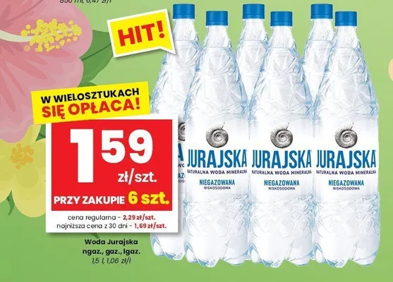 Woda Jurajska lekko gazowana promocja w emma MARKET