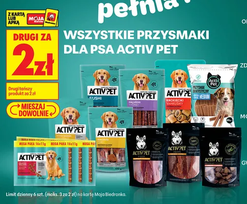 Przysmak dla psa z maskotką łosoś Activ Pet promocja w Biedronka
