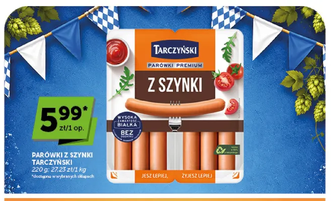 Parówki z szynki Tarczyński promocja w Groszek