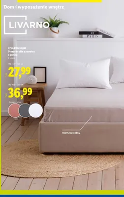 Prześcieradło z bawełny z gumką LIVARNO HOME 180-200x200 cm promocja w Lidl
