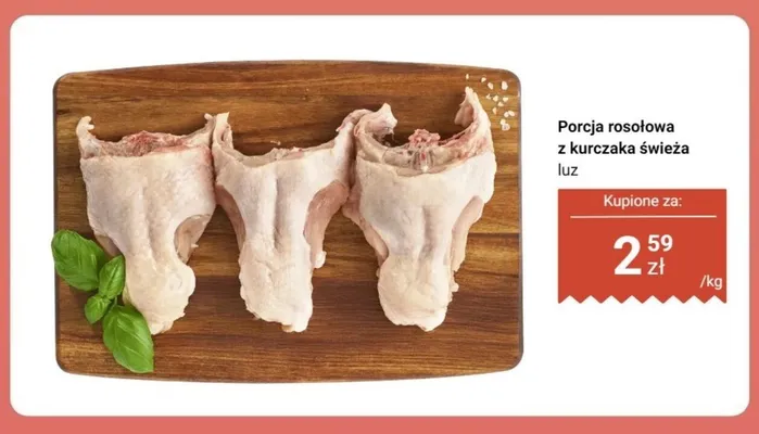 Porcja rosołowa z kurczaka świeża luz promocja w Dino