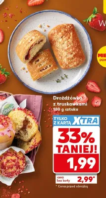 Drożdżówka z truskawkami promocja w Kaufland