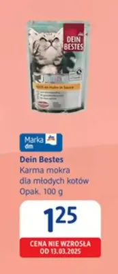 Karma mokra dla młodych kotów Dein Bestes promocja w Drogerie DM