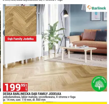 Deska barlinecka Dąb Family Jodełka Barlinek promocja w Merkury Market