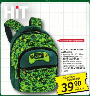 Plecak 2-komorowy Astrabag promocja w Selgros