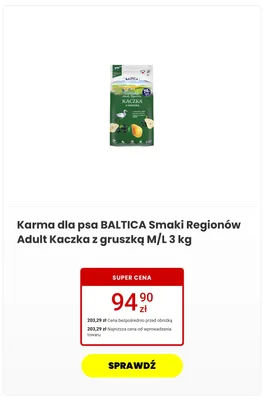 Karma dla psa BALTICA Smaki Regionów Adult Kaczka z gruszką M/L 3 kg promocja w Media Expert