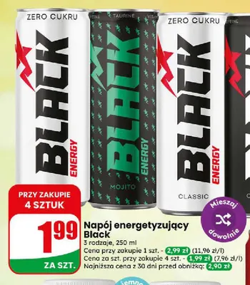Napój energetyzujący Black Mojito promocja w Dino