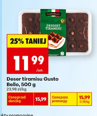 Deser tiramisu Gusto Bello promocja w Biedronka