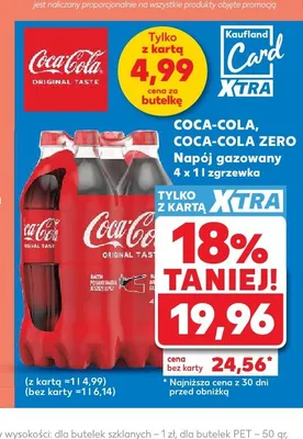 Napój gazowany Coca-Cola 4-pak 1 l promocja w Kaufland