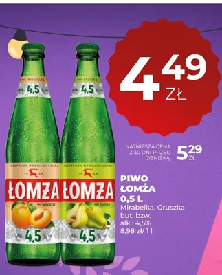 Piwo Łomża Mirabelka promocja w Duży Ben