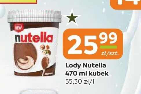 Lody Nutella kubek promocja w Społem Częstochowa