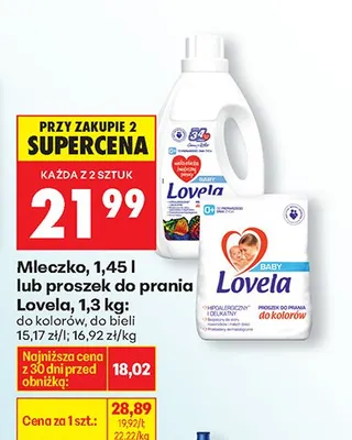 Mleczko do kolorów, do bieli lub proszek do prania promocja w Biedronka