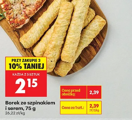 Borek ze szpinakiem i serem promocja w Biedronka