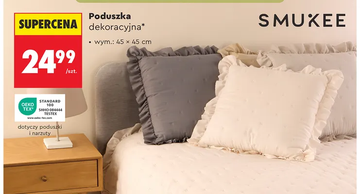 Poduszka dekoracyjna Smukee 45x45 cm promocja w Biedronka