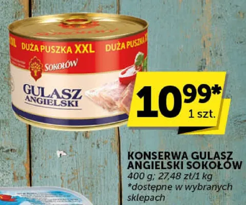 Konserwa gulasz angielski Sokołów promocja w ABC