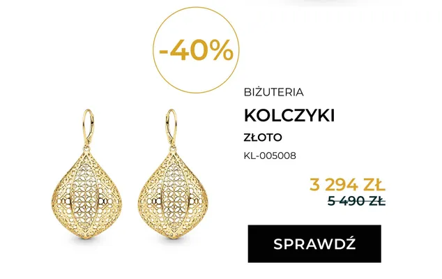 Kolczyki złote Briju Auri KL-005008 promocja w Briju