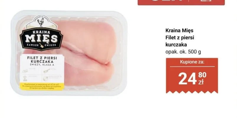 Filet z piersi kurczaka Kraina Mięs promocja w Biedronka