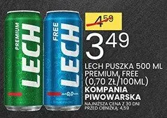 Piwo lech puszka 500ml premium, free promocja w Wafelek