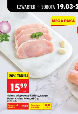 Schab wieprzowy kotlety, Mega Paka promocja w Biedronka