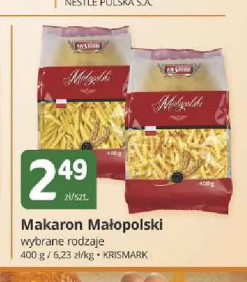 Makaron Małopolski Krismark promocja w Marketvita