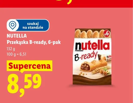 Przekąska Nutella B-ready 6-pak promocja w Lidl