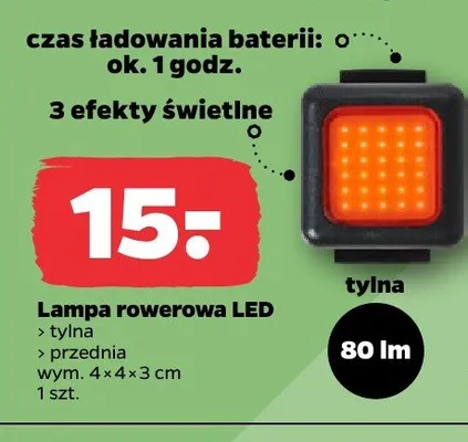 Lampa rowerowa LED tylna promocja w Netto
