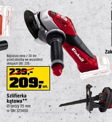 Szlifierka kątowa akumulatorowa Einhell promocja w OBI