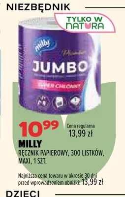 Ręcznik papierowy 300 listków Maxi Milly promocja w Drogerie Natura