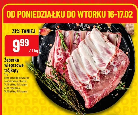 Żeberka wieprzowe trójkąty promocja w POLOmarket