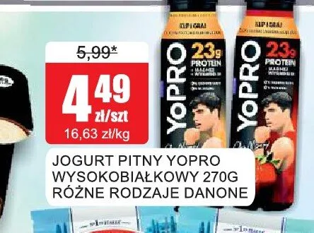 Jogurt pitny Yopro wysokobiałkowy Danone promocja w Bingo