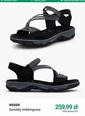 Sandały trekkingowe Rieker promocja w Deichmann