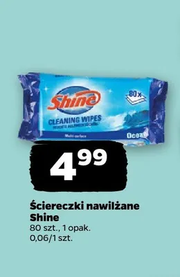 Ściereczki nawilżane Shine promocja w Netto